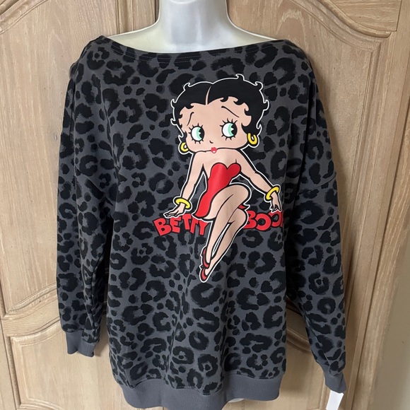New Betty Boop Leopard Print Sweatshirt - Picture 10 of 15